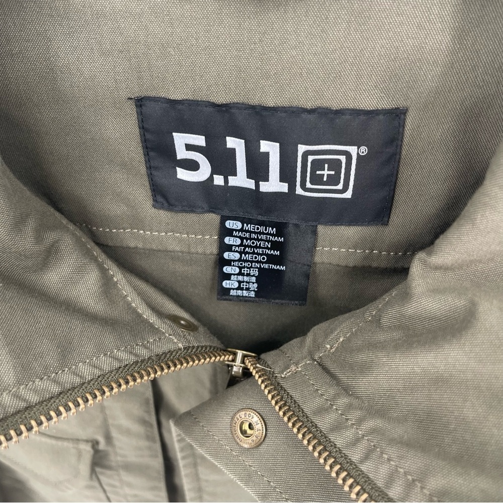 5.11 Tactical Series Army Green Full Zip Size Medium Watch Jacket Men’s Pockets - Picture 7 of 12